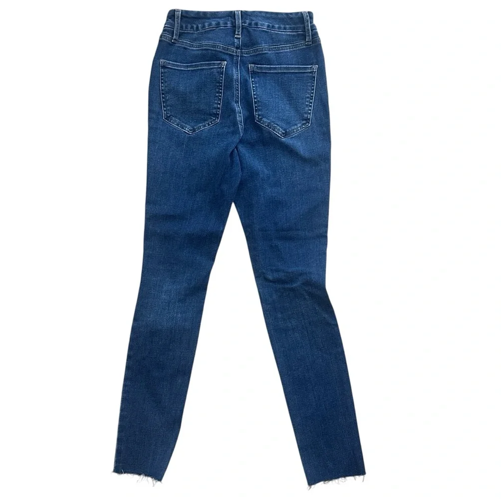 Express High Rise Skinny Jeans Women’s Small 0/2/4 Dark Wash‎ Distressed NWT